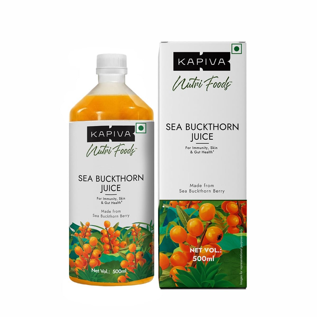 Kapiva Sea Buckthorn Juice – 500ml 1 Kapiva Sea Buckthorn Juice – 500ml | Omega 7-Rich Superfruit | Supports Immunity, Glowing Skin & Gut Health | With Omega 3, 6 & 9 - Image 1