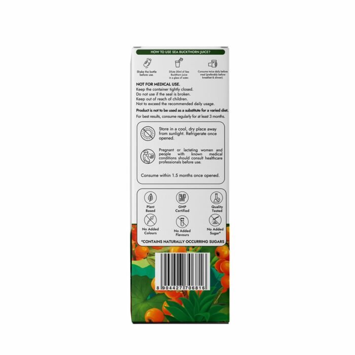 Kapiva Sea Buckthorn Juice – 500ml | Omega 7-Rich Superfruit | Supports Immunity, Glowing Skin & Gut Health | With Omega 3, 6 & 9 - Image 8