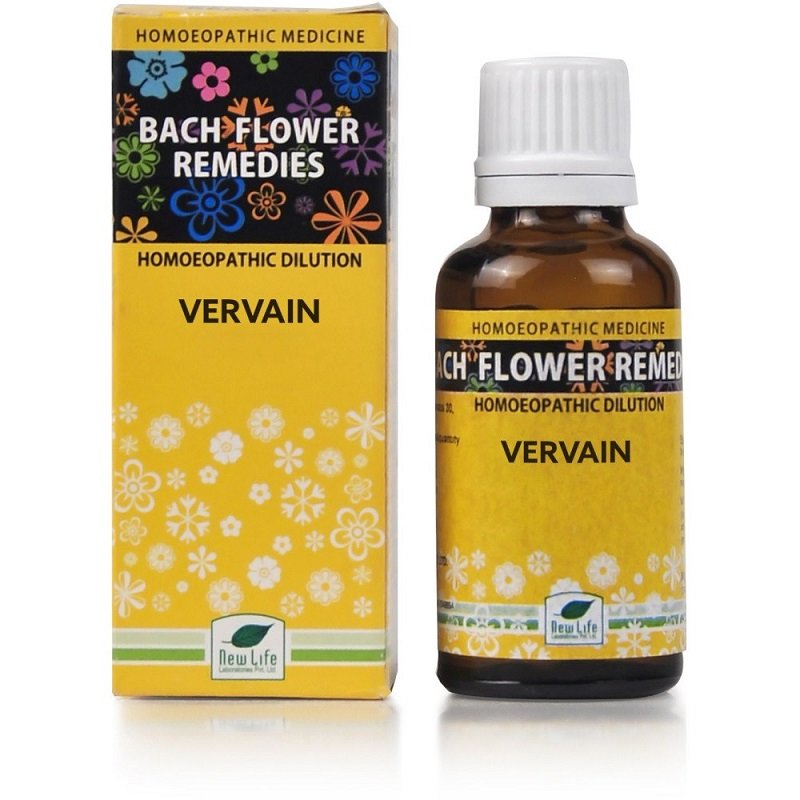 New-Life-Bach-Flower-Vervain-30ml.jpg New Life Bach Flower Vervain (30ml) For mental balance, physical illness, substance abuse, or extreme stress - Image 1