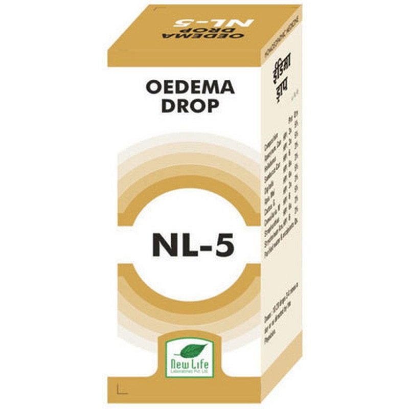 New-Life-NL-5.jpg New Life NL-5 (Odema Drops) (30ml) For Swelling in Body due to Weak Kidney, Heart Functions - Image 1