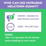 Nutrabud Melatonin Sleep Gummies 3mg For Men, Women | No Added Sugar | Fall Asleep Fast & Restful Deep Sleep | Blackcurrant Flavor Veg Gummy Supplement (60 Count (Pack of 1) - Image 7