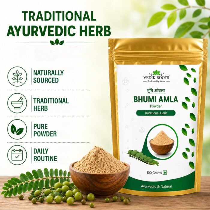Vedikroots Bhumi Amla Powder 100G | Organic Bhumi Amla Churna for Liver Support, Detox & Digestion | Herbal Supplement (Pack Of 01) - Image 3