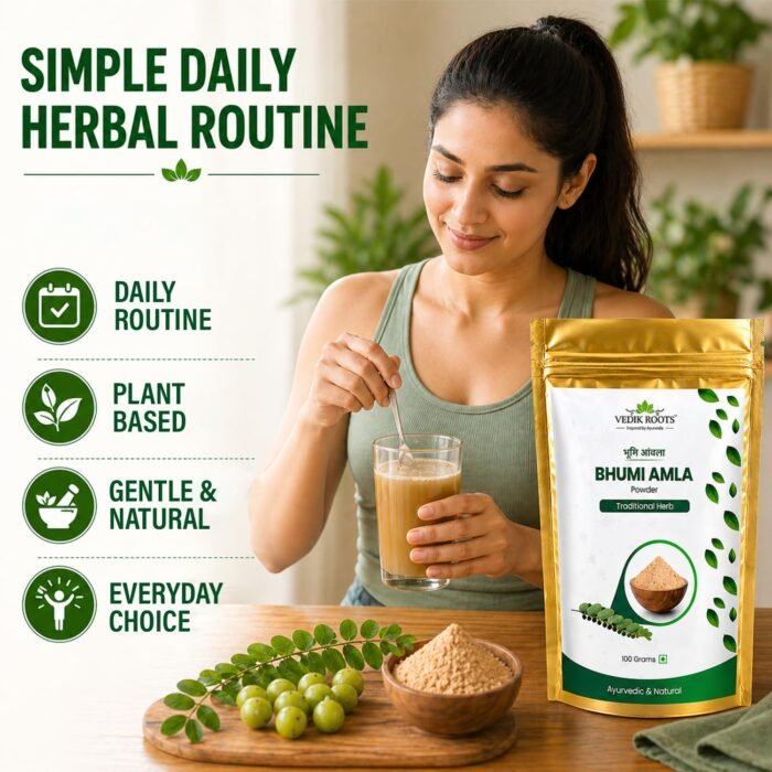Vedikroots Bhumi Amla Powder 100G | Organic Bhumi Amla Churna for Liver Support, Detox & Digestion | Herbal Supplement (Pack Of 01) - Image 4