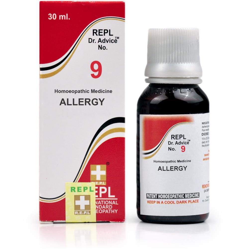 REPL-Dr.-Advice-No-9.jpg REPL Dr. Advice No 9 (Allergy) (30ml) For Skin Allergy, Urticaria, Rashes, Itching of Skin and Related Allergies - Image 1