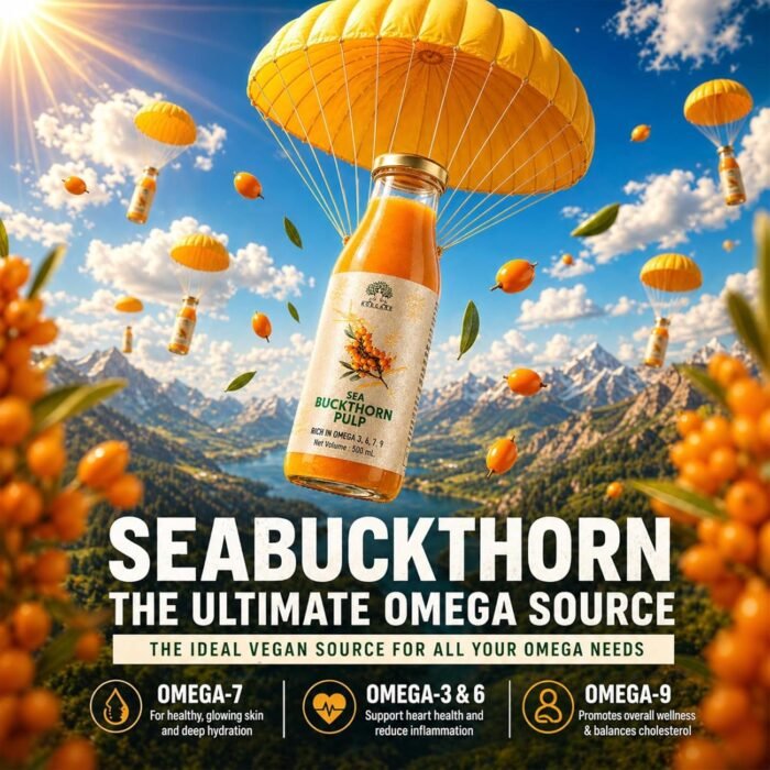 Rogcare Sea Buckthorn Juice 500ml Packed in a Glass Bottle | Cold-Pressed Sea Buckthorn Pulp Concentrate from Ladakh Himalayas (-40°C) Rich in Natural Vitamin C, Omega 3, 6, 7, 9 & Antioxidants | Skin Glow & Gut Health - Image 4
