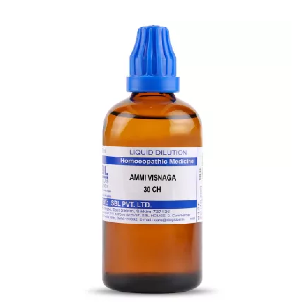 SBL-Ammi-Visnaga-30-CH-100ml.png SBL Homeopathic Ammi Visnaga Dilution (30 ML / 100 ML) For Swelling, High Cholesterol - Image 1