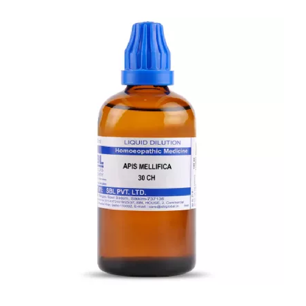 SBL-Apis-Mellifica-30-CH-100ml.png SBL Homeopathic Apis Mellifica Dilution (30 ML / 100 ML) For Swelling Headache Relieves Pain throat Pains - Image 1