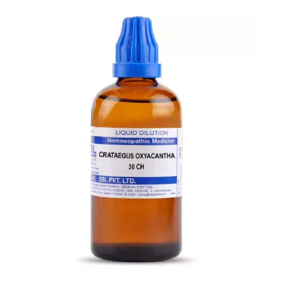 SBL-Crataegus-Oxyacantha-30-CH-100ml.png SBL Homeopathic Crataegus Oxyacantha DILUTION (Q) (30 ML / 100 ML) For Blood Pressure Chest Pain Heart Diseases - Image 1