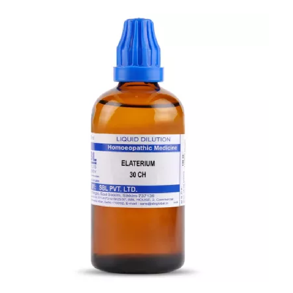 SBL-Elaterium-30-CH-100ml.png SBL Homeopathic Elaterium Dilution (30 ML / 100 ML) For Itching, Joint Pains, Piles - Image 1