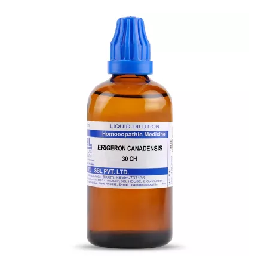 SBL-Erigeron-Canadensis-30-CH-100ml.png SBL Homeopathy Erigeron Canadensis Dilution (30 ML / 100 ML) For Piles, Neuralgic Pains - Image 1