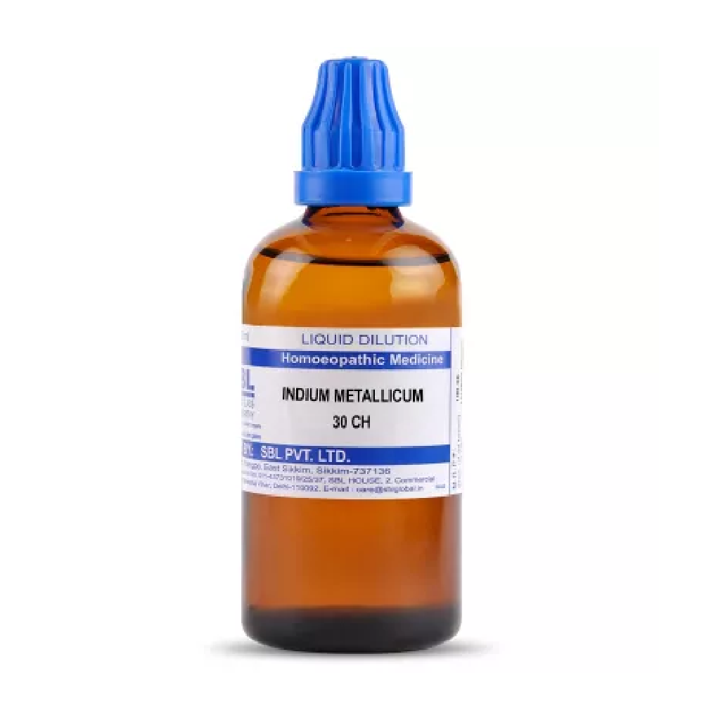 SBL-Indium-Metallicum-30-CH-100ml.png SBL Homeopathy Indium Metallicum Dilution (30 ML / 100 ML) For Vertigo, Migraine - Image 1