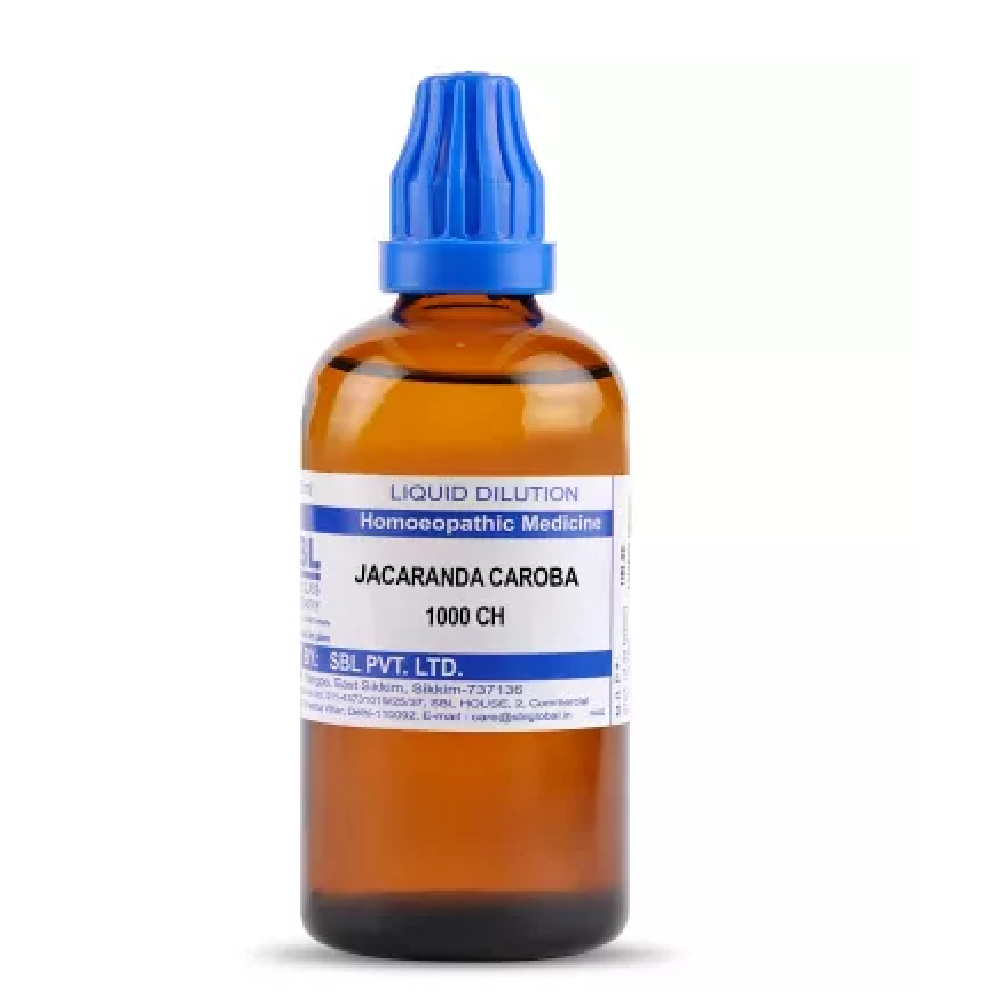 SBL-Jacaranda-Caroba-1M-1000-CH-100ml.png SBL Homeopathy Jacaranda Caroba Dilution (30 ML / 100 ML) For Itching, Nausea - Image 1