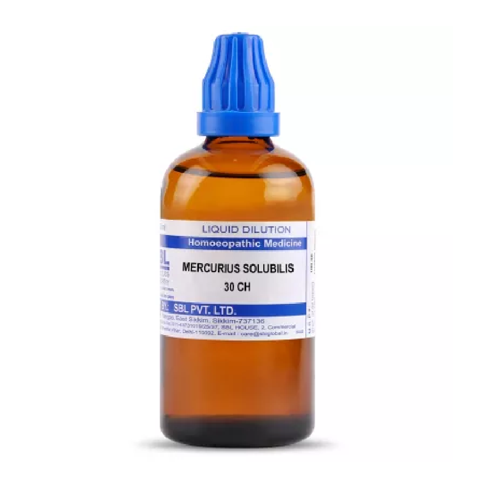 SBL-Mercurius-Solubilis-30-CH-100ml.png SBL Mercurius Solubilis DILUTION (30 ML / 100 ML) For Swelling Headaches Vertigo - Image 1