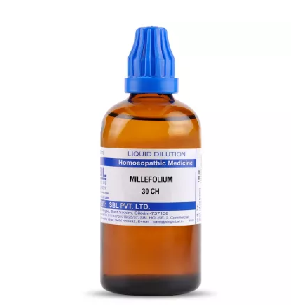 SBL-Millefolium-30-CH-100ml.png SBL Homeopathy Millefolium Dilution (30 ML / 100 ML) For Headache, Vertigo - Image 1