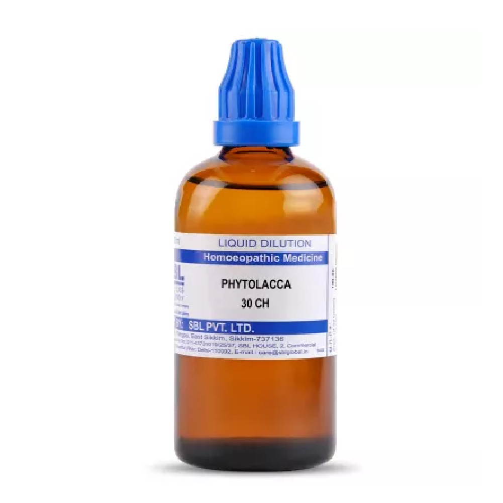 SBL-Phytolacca-30-CH-100ml.png SBL Phytolacca Decandra Dilution (30 ML / 100 ML) For Swelling Pimples Depression - Image 1