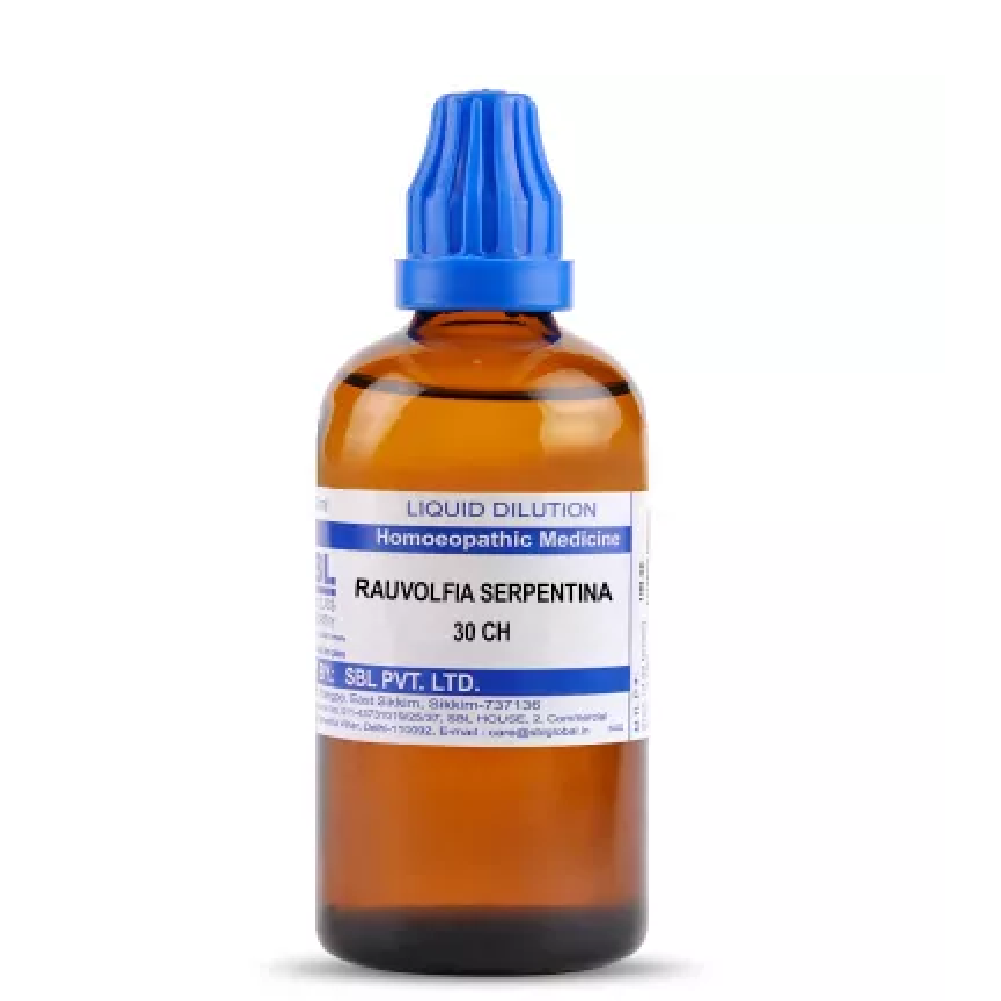 SBL-Rauvolfia-Serpentina-30-CH-100ml.png SBL Rauvolfia Serpentina Dilution (30 ML / 100 ML) For Anxiety Depression High Blood Pressure - Image 1