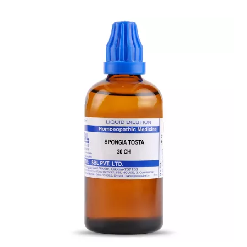 SBL-Spongia-Tosta-30-CH-100ml.png SBL Homeopathic Spongia Tosta Dilution (30 ML / 100 ML) For Swelling, Cough - Image 1