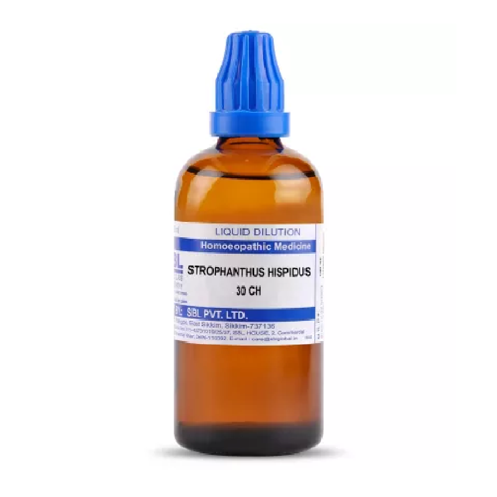 SBL-Strophanthus-Hispidus-30-CH-100ml.png SBL Homeopathic Strophanthus Hispidus Dilution (30ml / 100 ML) For Red Spots In Skin - Image 1