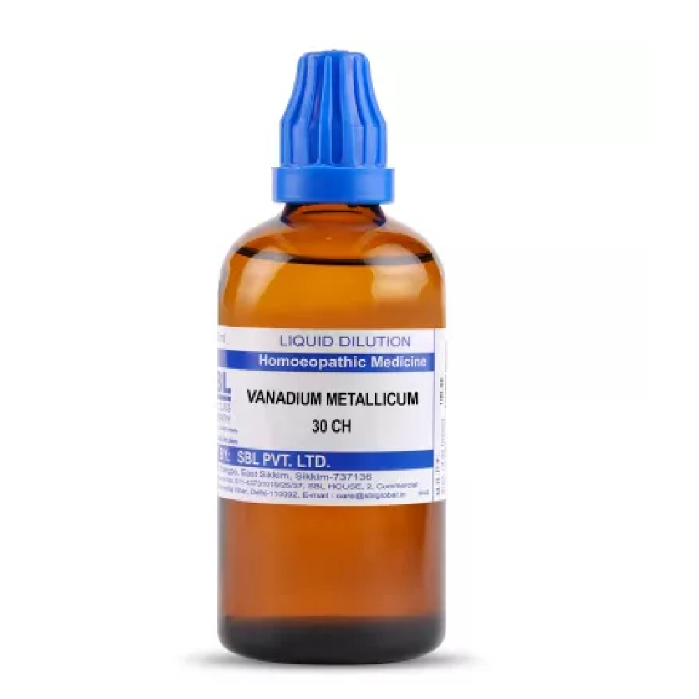 SBL-Vanadium-Metallicum-30-CH-100ml.png SBL Homeopathy Vanadium Metallicum Dilution (30 ML / 100 ML) For Digestion, Vertigo - Image 1