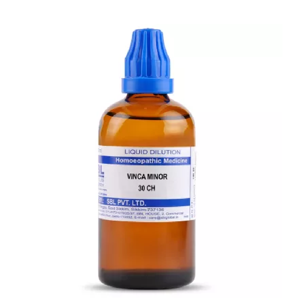 SBL-Vinca-Minor-30-CH-100ml.png SBL Homeopathy Vinca Minor Dilution (30 ML / 100 ML) For Acne, Eczema - Image 1