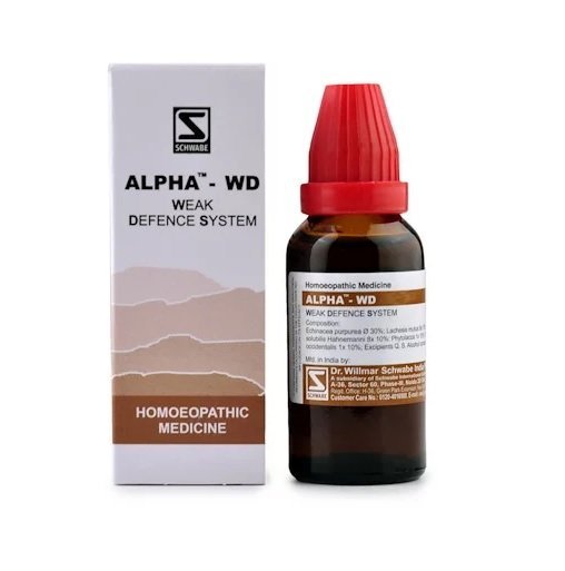 Schwabe-ALPHA-WD.jpg Dr Willmar Schwabe India Homoeopathic Alpha WD (Weak Defence System) (30ml) for immune system liver care - Image 1