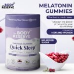 The Body Reserve Quick Sleep Melatonin Gummies For Natural Sleep Aid For Muscle Recovery,Nerve Relaxation & Relieves Stress Vegan,Gluten-Free,Non-Addictive Cranberry Flavours,30 Gummies,No Added Sugar - Image 2