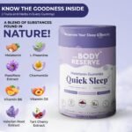 The Body Reserve Quick Sleep Melatonin Gummies For Natural Sleep Aid For Muscle Recovery,Nerve Relaxation & Relieves Stress Vegan,Gluten-Free,Non-Addictive Cranberry Flavours,30 Gummies,No Added Sugar - Image 4