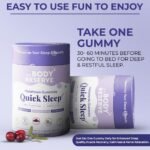 The Body Reserve Quick Sleep Melatonin Gummies For Natural Sleep Aid For Muscle Recovery,Nerve Relaxation & Relieves Stress Vegan,Gluten-Free,Non-Addictive Cranberry Flavours,30 Gummies,No Added Sugar - Image 6