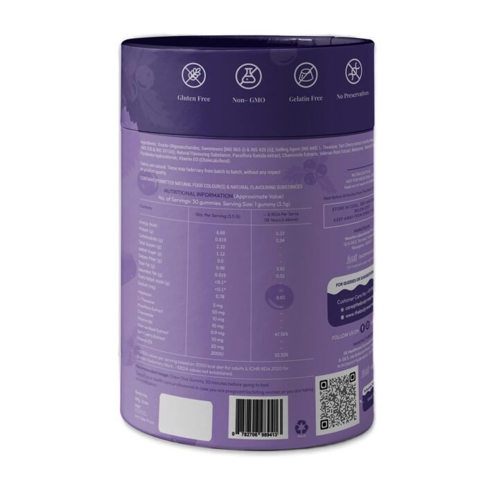 The Body Reserve Quick Sleep Melatonin Gummies For Natural Sleep Aid For Muscle Recovery,Nerve Relaxation & Relieves Stress Vegan,Gluten-Free,Non-Addictive Cranberry Flavours,30 Gummies,No Added Sugar - Image 7