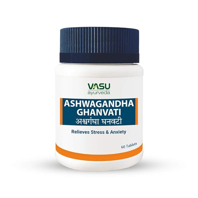 Vasu-Ashwagandha-Ghanvati-60-Cap-1.jpg Vasu Ashwagandha Ghanvati 60 Cap For Stress-Related Problems - Image 1