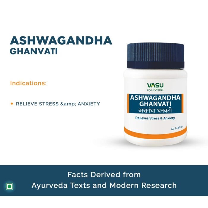 Vasu Ashwagandha Ghanvati 60 Cap For Stress-Related Problems - Image 3