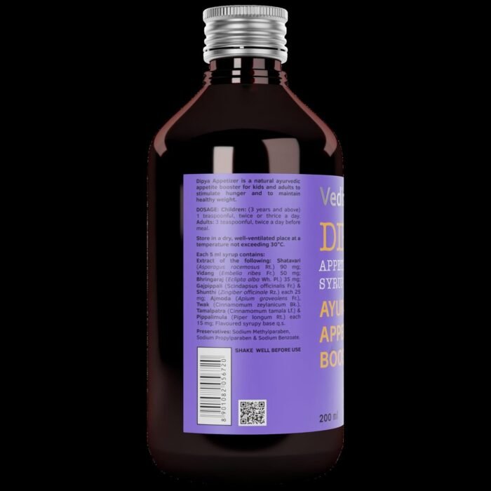 Vedistry Dipya Appetizer Syrup | Ayurvedic Herbal Tonic with Bhringraj, Shunthi, Pippalimool & Ajmoda | Provide Better Digestion & Appetite Booster | Support Natural Healthy Weight Enhancer & Energy Level for Kids & Adults - 200ml - Image 8