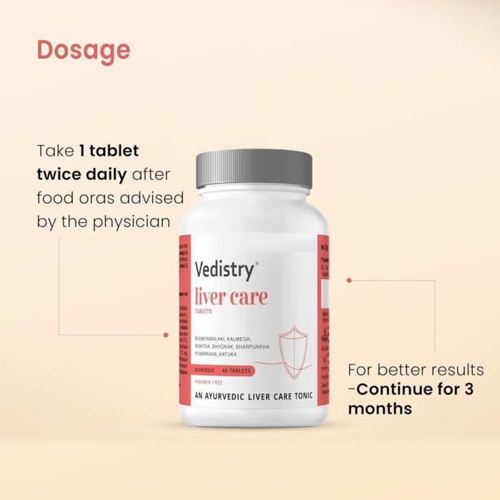 Vedistry Livercare Tablets | Ayurvedic Liver Detox Supplement for Fatty Liver & Sluggish Metabolism | Clinically tested | 22% reversal in fatty liver | Ayurvedic Liver Care with Bhumiamalaki, Kutaki & Amalaki for Detox & Liver Restoration – 60 Tablets - Image 6