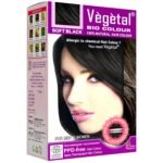 Vegetal Bio Hair Colour - Soft Black | 50g | Achieve Natural, Ammonia-Free Hair Color | PPD-Free, 100% Herbal Certified Organic for Men and Women | UV Protection and Luster Maintenance | Complete Kit