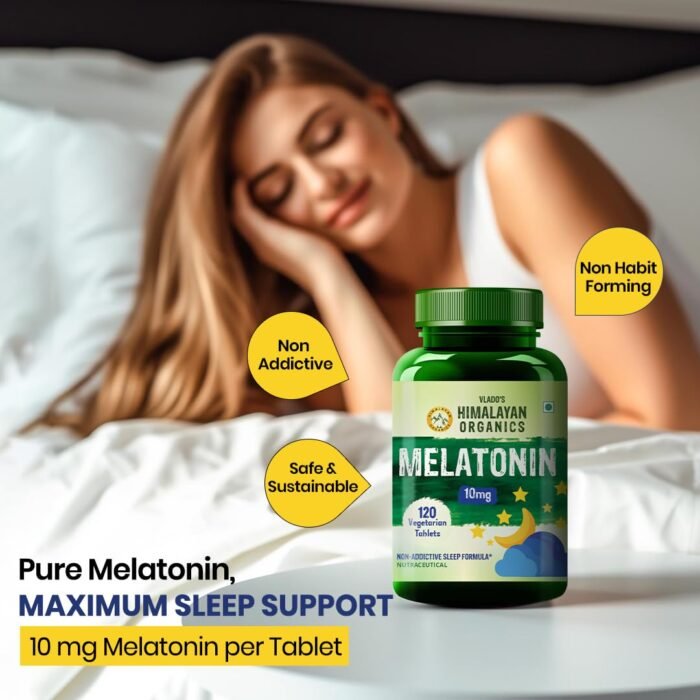 Vlado's Himalayan Organics Melatonin 10mg Sleep Tablets – Sleeping Pills - Melatonin for Deep Sleep, Restful Nights, and Effective Sleep DoseI Non-Habit Forming | for Women & Men – 120 Tablets - Image 2