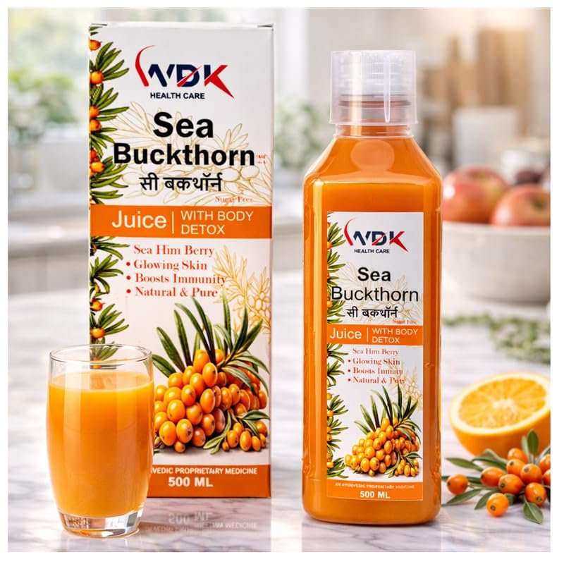 WDK Sea Buckthorn Juice 500ml 1 WDK Sea Buckthorn Juice 500ml | Immunity Booster, Skin Care & Detox | Rich in Omega 3, 6, 7, 9, Vitamins C, E & Antioxidants | Sugar-Free - Image 1