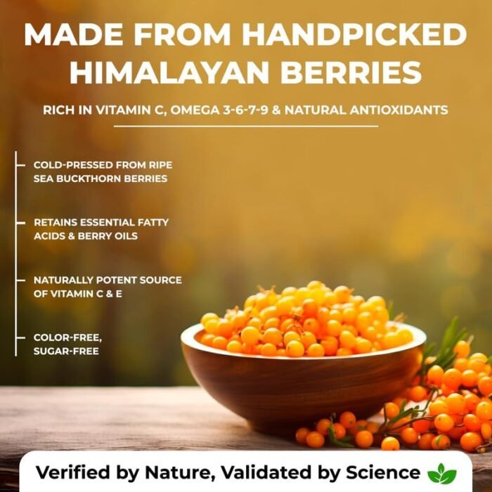 WDK Sea Buckthorn Juice 500ml | Immunity Booster, Skin Care & Detox | Rich in Omega 3, 6, 7, 9, Vitamins C, E & Antioxidants | Sugar-Free - Image 5