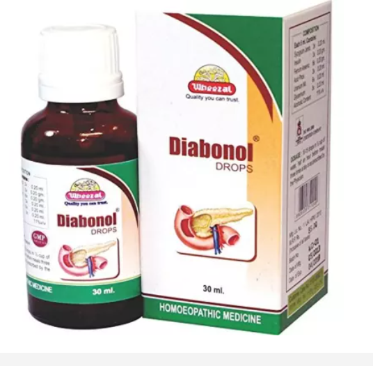 Wheezal-Diabonal-Drops-30ml.1.png Wheezal Homeopathic Diabonol Drop (30ml) for control sugar level Diabetes - Image 1