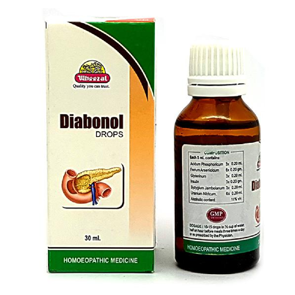Wheezal-Diabonol-Drop-30-ML.png Wheezal Diabonol Drop (30 ML) For Control Sugar Level - Image 1