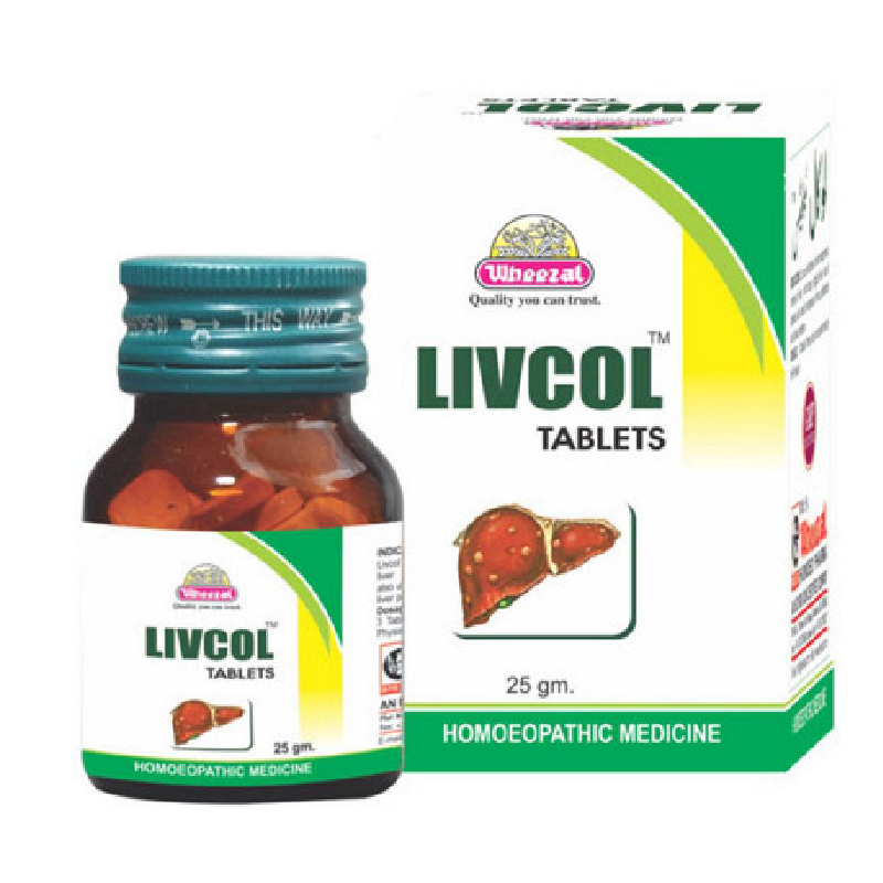 Wheezal-Livcol-Tablets-25g.png Wheezal Livcol Tablet (25gm) For Digestion, liver Care - Image 1