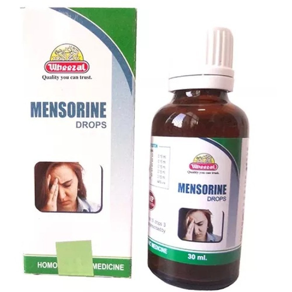 Wheezal-Mensorine-Drop-30ml.jpeg Wheezal Homeopathic Mensorine Drop (30ml) for delayed Menses, amenorrhoea, irregular menstruation - Image 1