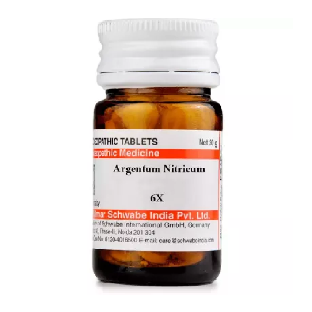 Willmar-Schwabe-India-Argentum-Nitricum-6X-20g.png Willmar Schwabe India Argentum Nitricum (20g) For Headache, Acidity, Diarrhea - Image 1