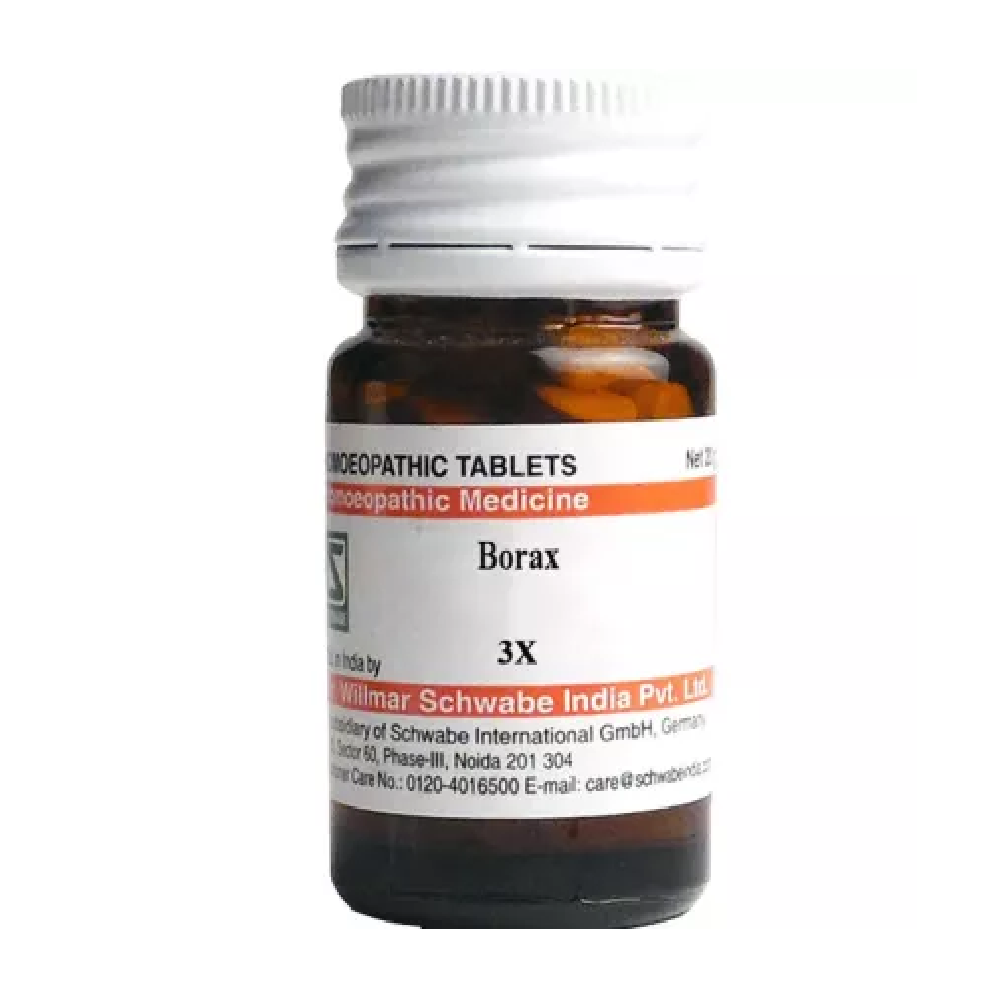 Willmar-Schwabe-India-Borax-3X-20g.png Willmar Schwabe India Borax (20g) For Acidity, Gas, Vertigo - Image 1