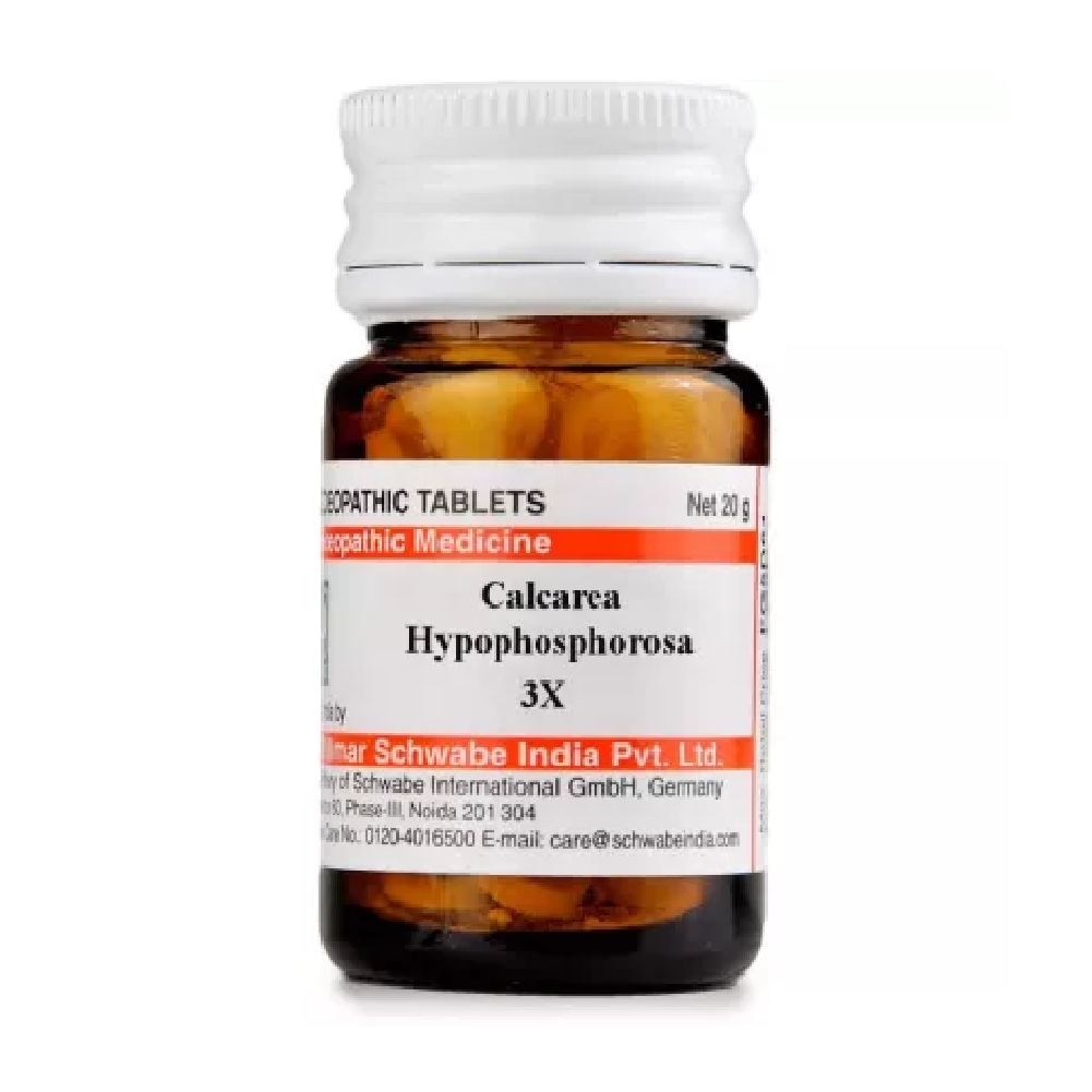 Willmar-Schwabe-India-Calcarea-Hypophosphorosa-3X-20g.png Willmar Schwabe India Calcarea Hypophosphorosa (20g) For Headache - Image 1