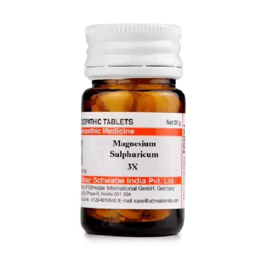 Willmar-Schwabe-India-Magnesium-Sulphuricum-3X-20g.png Willmar Schwabe India Magnesium Sulphuricum (20g) For Itching, Swelling - Image 1