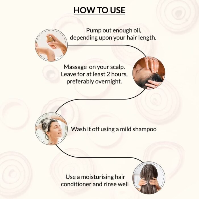 INDUS VALLEY 100% Organic Onion Hair Oil for Hair Fall Control | Strengthens Roots, Promotes Hair Growth & Nourishes Scalp for Thicker Hair – 200 ml - Image 5