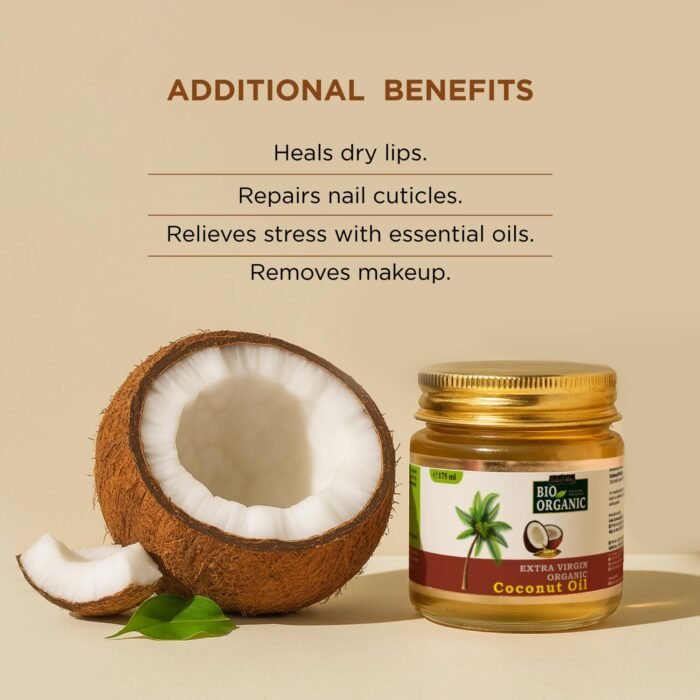 INDUS VALLEY Bio Organic Extra Virgin Pure Coconut Oil for All Skin Type & Hair Growth, Reduces Dandruff, Helps to Prevents Hairfall for Men & Women, Sulphate & Paraben Free - 175ml - Image 8