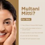 INDUS VALLEY Bio Organic Multani Mitti Powder Natural Fuller’s Earth for Face & Hair Packs Removes Dead Skin, Cleanses Pores, Reduces Dandruff & Scalp Itchiness Soft & Glowing Skin (200g) - Image 3