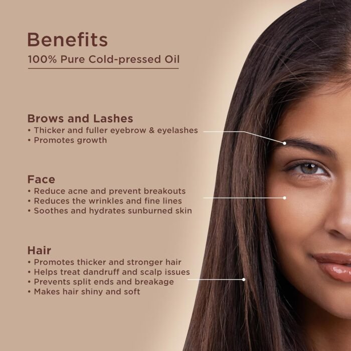 Indus Valley Bio Organic Castor Oil For Extra Virgin Cold - Pressed Organic Hair & Skin - 200 ml - Image 3