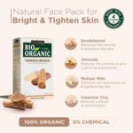 Indus Valley Bio Organic Sandalwood Face Pack Powder Lightens Suntan, Dark Spots & Pigmentation Prevents Acne Breakouts Enriched with Chandan Powder for Glowing Skin & Tan Removal (200g) - Image 2